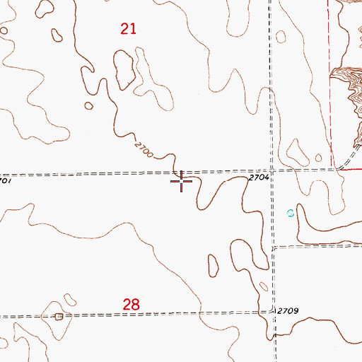 Topographic Map of 34N05E26AABA01 Well, MT