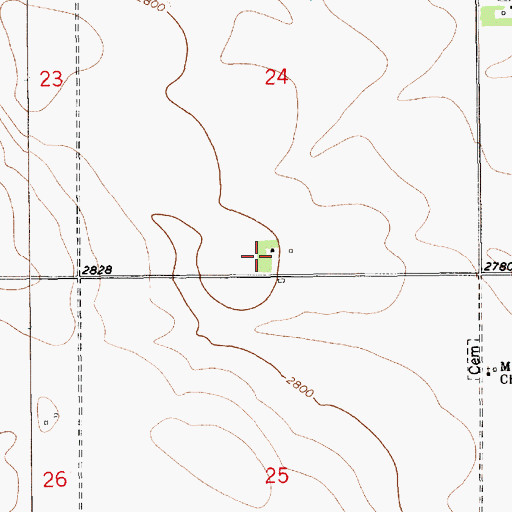 Topographic Map of 34N11E24CDDD01 Well, MT