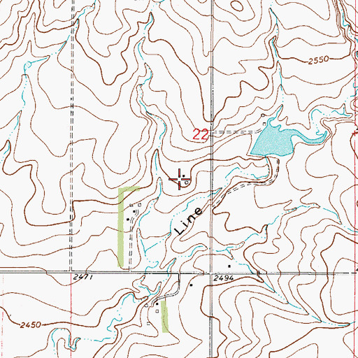 Topographic Map of 34N49E22CADB01 Well, MT