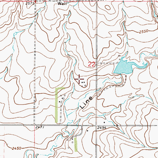 Topographic Map of 34N49E22CADB02 Well, MT