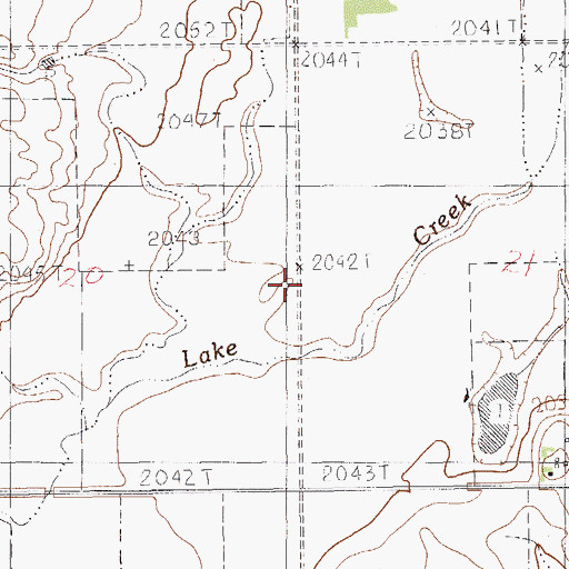 Topographic Map of 34N58E20DAAA01 Well, MT