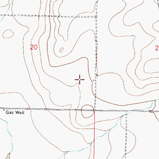 Topographic Map of 34N05W20DD__01 Well, MT