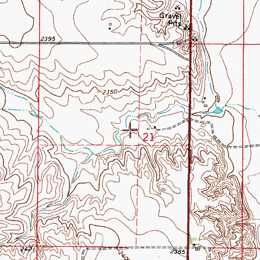 Topographic Map of 34N48E21BDDA01 Well, MT