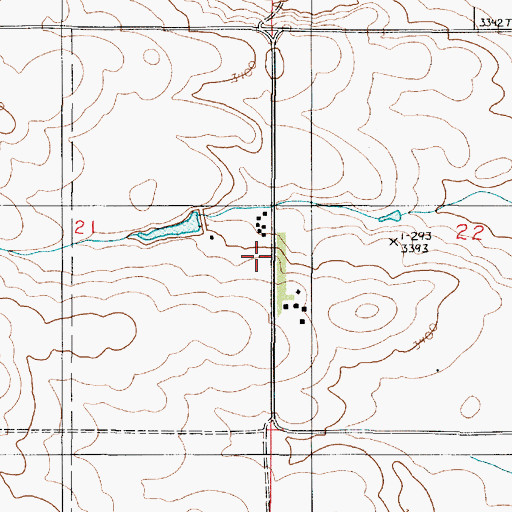 Topographic Map of 34N01E21DAAA01 Well, MT