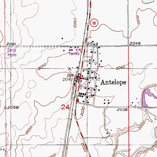 Topographic Map of 34N55E24ACAB01 Well, MT
