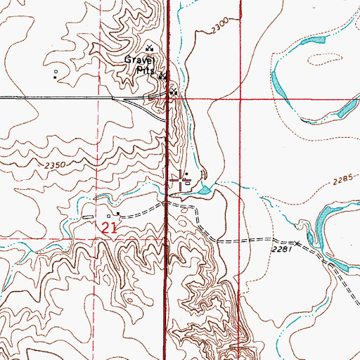 Topographic Map of 34N48E21ADBC01 Well, MT