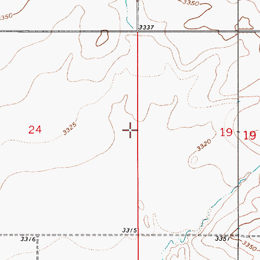 Topographic Map of 34N05E24DAAA01 Well, MT