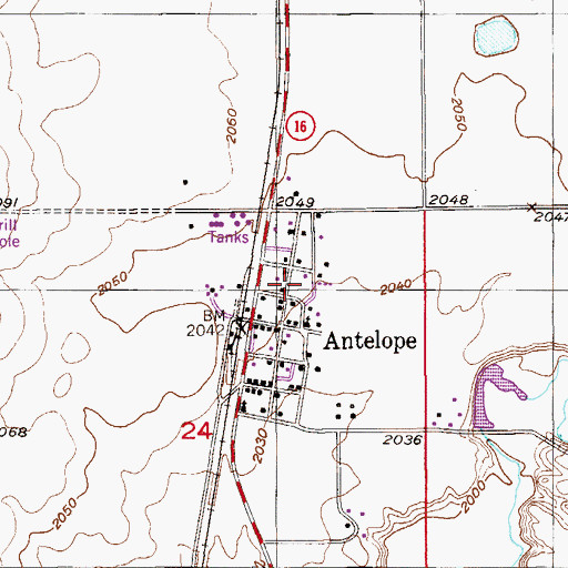 Topographic Map of 34N55E24ABDA01 Well, MT