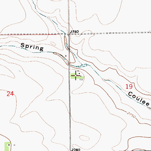 Topographic Map of 34N12E19BCBD01 Well, MT
