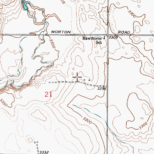 Topographic Map of 34N02E21ADBC01 Well, MT