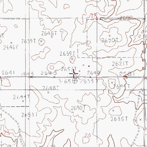 Topographic Map of 34N52E13CDDC01 Well, MT