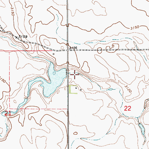 Topographic Map of 34N08E22BBCD01 Well, MT