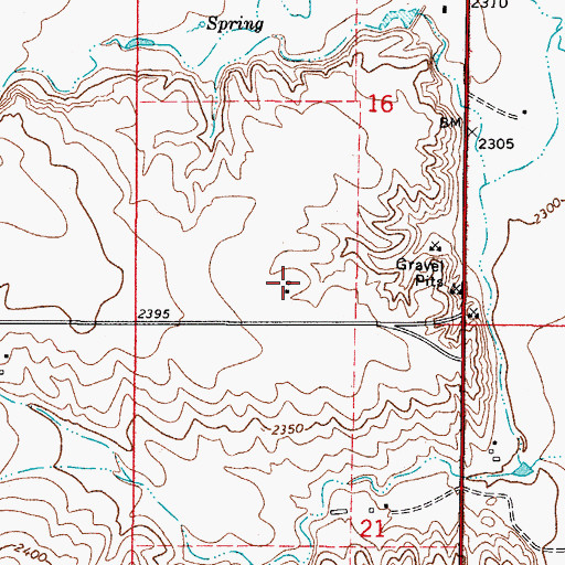 Topographic Map of 34N48E16CDCA01 Well, MT