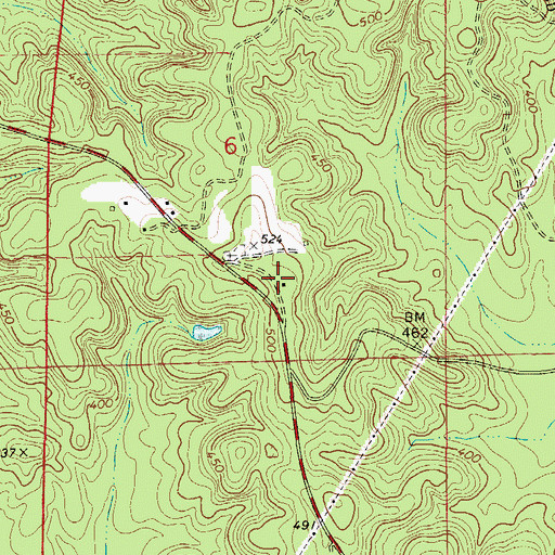 Topographic Map of Tate Cemetery, AL