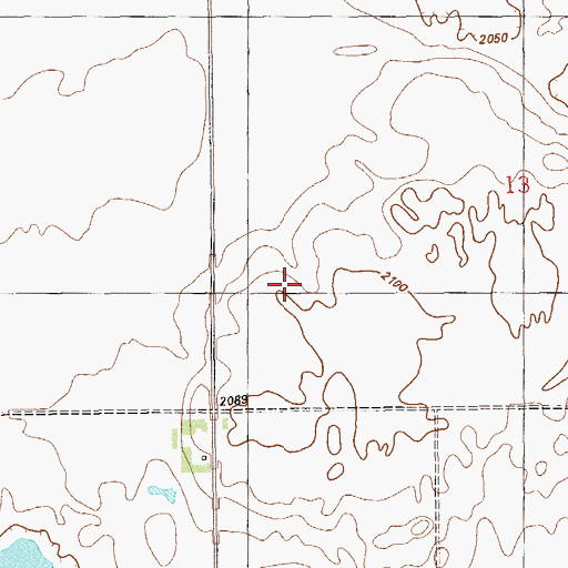 Topographic Map of 34N58E13CDBB01 Well, MT