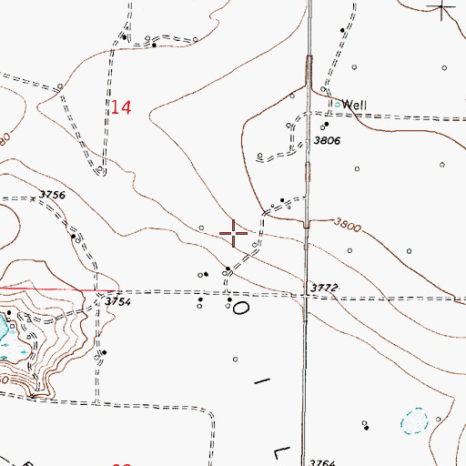 Topographic Map of 34N06W14DD__01 Well, MT