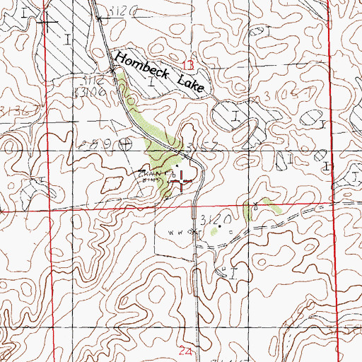 Topographic Map of 34N24E13DCBB01 Well, MT