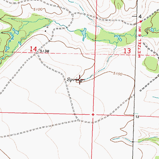 Topographic Map of 34N13W14DADC01 Spring, MT