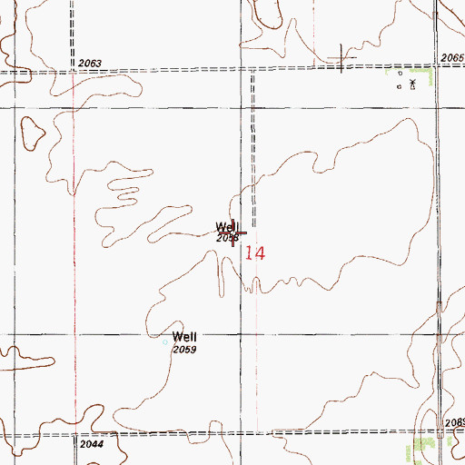 Topographic Map of 34N58E14BDDD01 Well, MT