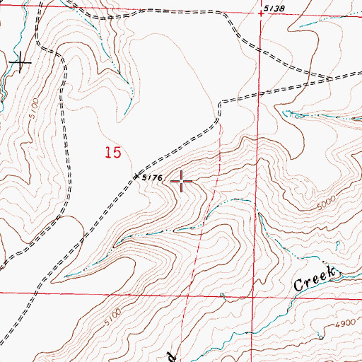 Topographic Map of 34N12W15DABC01 Spring, MT