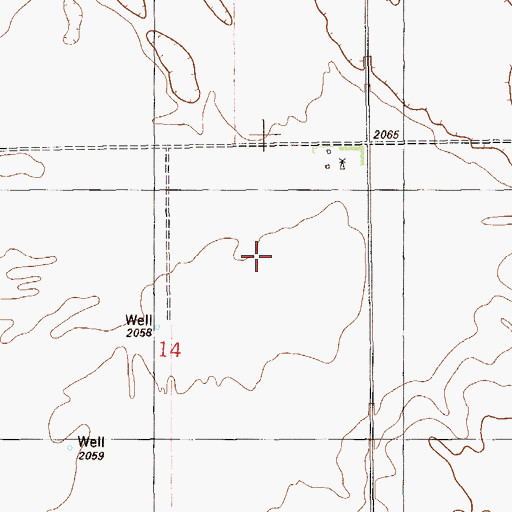 Topographic Map of 34N58E14ACAA01 Well, MT