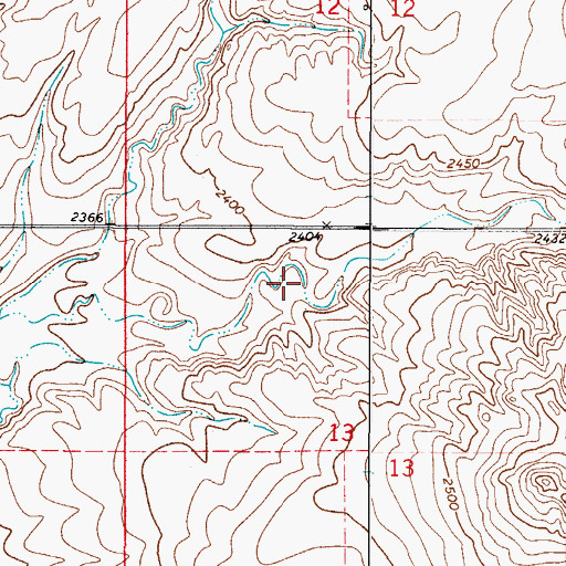 Topographic Map of 34N48E13BACA01 Well, MT