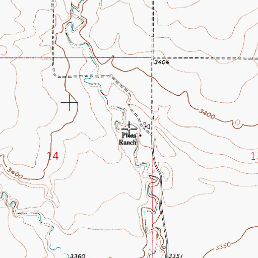 Topographic Map of 34N05E14ADAC01 Well, MT