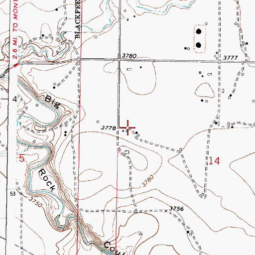 Topographic Map of 34N06W14BC__01 Well, MT
