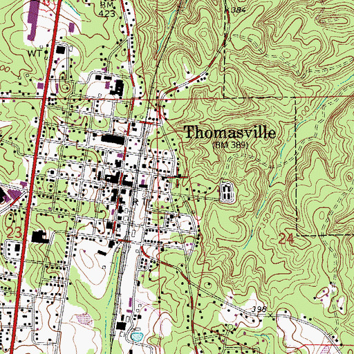 Topographic Map of Thomasville United Methodist Church, AL