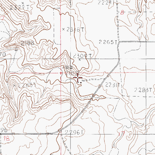 Topographic Map of 34N54E17BBAB01 Well, MT