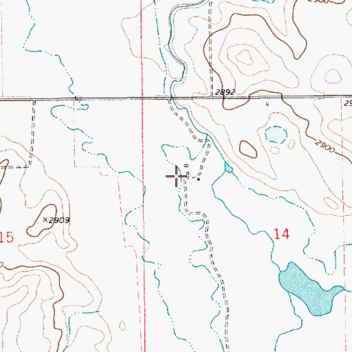 Topographic Map of 34N10E14BCAB01 Well, MT