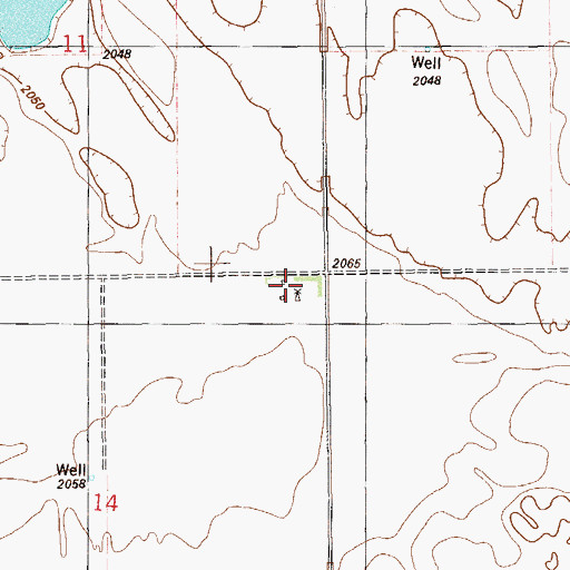 Topographic Map of 34N58E14AAAA01 Well, MT