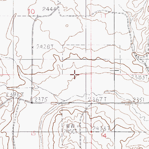 Topographic Map of 34N53E10DDDC01 Well, MT