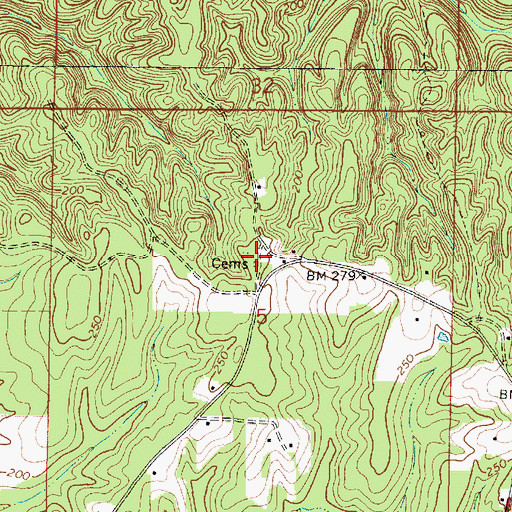 Topographic Map of Trotter Cemetery, AL