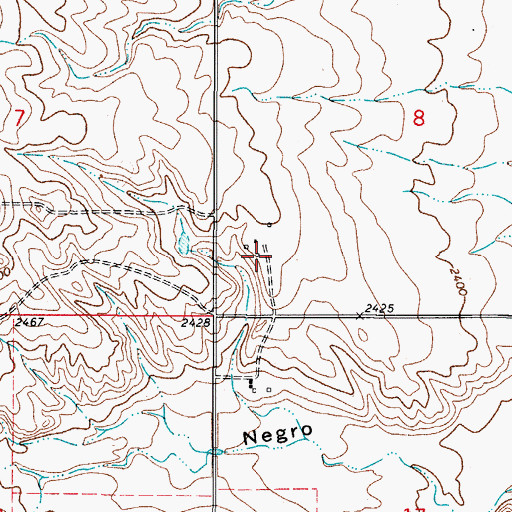 Topographic Map of 34N48E08CCCA01 Well, MT