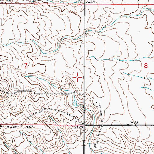 Topographic Map of 34N48E07DAAD01 Well, MT