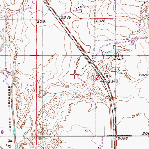 Topographic Map of 34N55E12BDCD01 Well, MT