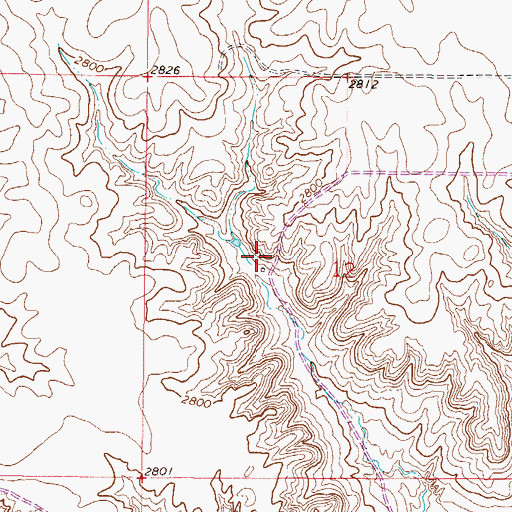 Topographic Map of 34N45E12BDCC01 Well, MT