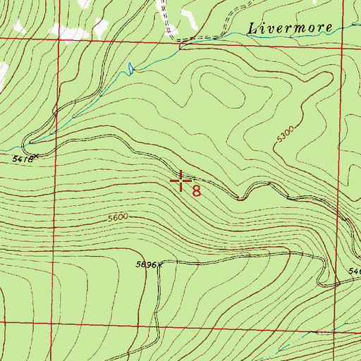 Topographic Map of 34N13W08BDDD01 Spring, MT