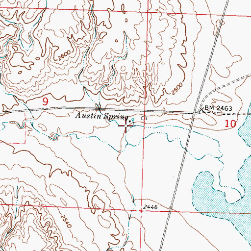 Topographic Map of 34N31E09DAAA01 Well, MT
