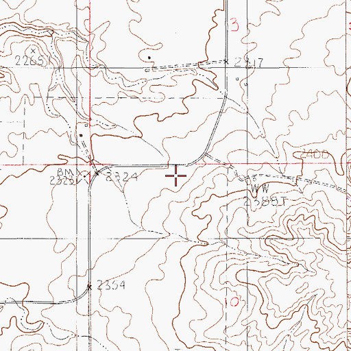 Topographic Map of 34N54E10BABA01 Well, MT