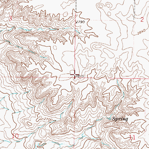 Topographic Map of 34N45E02CCCC01 Well, MT