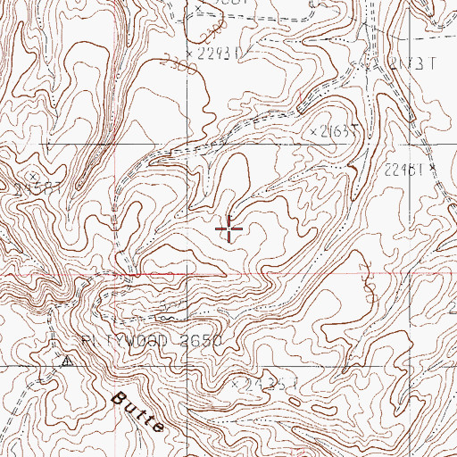 Topographic Map of 34N53E01CDCA01 Well, MT