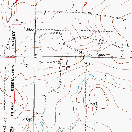 Topographic Map of 34N06W11BA__01 Well, MT