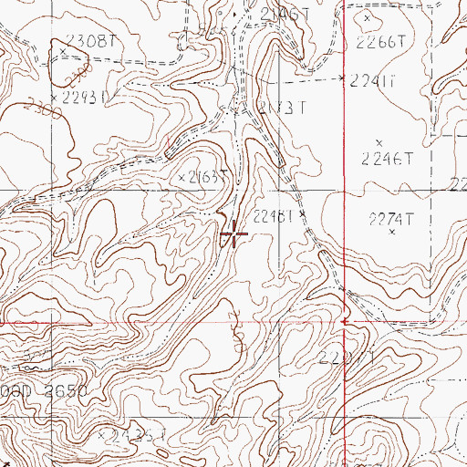 Topographic Map of 34N53E01DDCC01 Well, MT