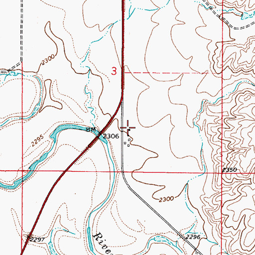 Topographic Map of 34N48E03DCBB01 Well, MT