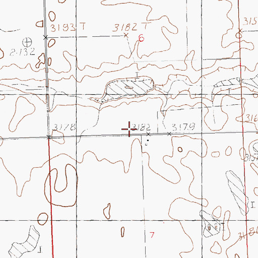 Topographic Map of 34N24E06DCCC01 Well, MT