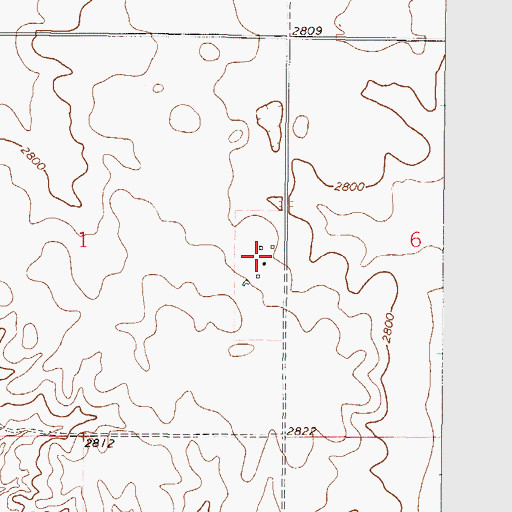Topographic Map of 34N45E01DAAA01 Well, MT