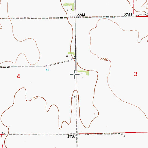 Topographic Map of 34N13E03CBBB01 Well, MT