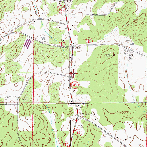 Topographic Map of Clay Community Church, AL